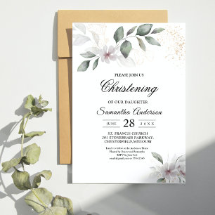Gentle Greenery Watercolor Leaf & Blume   Gold Einladung