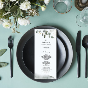 Gentle Greenery Watercolor Leaf   Goldstaub Menükarte