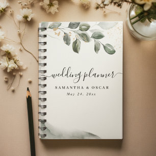 Gentle Greenery Watercolor Leaf Goldstaub Planer