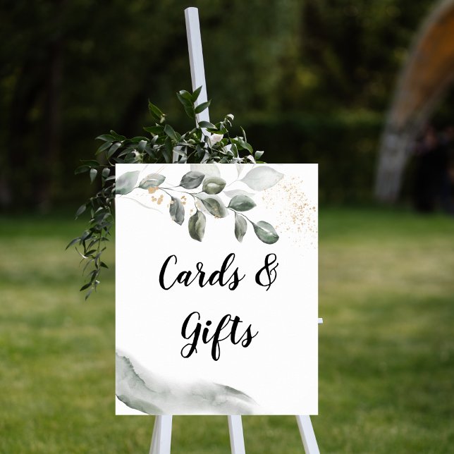 Gentle Greenery Watercolor Leaf | Goldstaub | Poster (Von Creator hochgeladen)