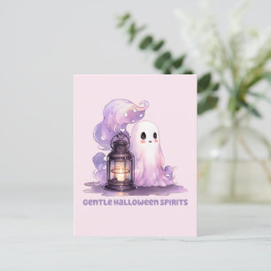 Gentle Halloween Spirits - Pastel Ghost Postkarte