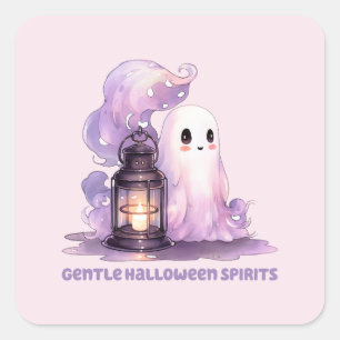 Gentle Halloween Spirits Quadratischer Aufkleber
