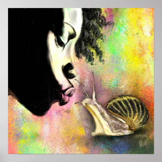 Gentle Kiss Poster - Malerei (Vorne)