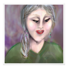 Gentle Knowing Modern Feminine Portrait Wall Art Fotodruck