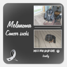 Gentle Melanoma Pet Memory Design Quadratischer Aufkleber