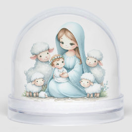 Gentle Night – Baby Jesus and Lambs  Schneekugeln