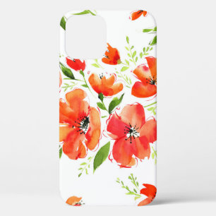 Gentle Orange Poppies Wasserfarben Muster Case-Mate iPhone Hülle