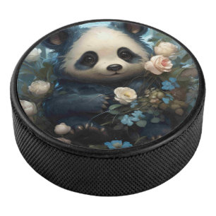 Gentle Panda Bear zwischen Dschungel-Rose Eishockey Puck
