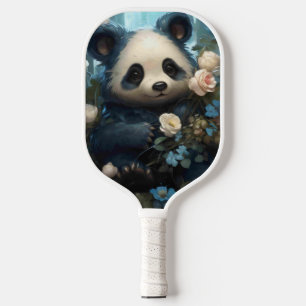 Gentle Panda Bear zwischen Dschungel-Rose Pickleball Schläger
