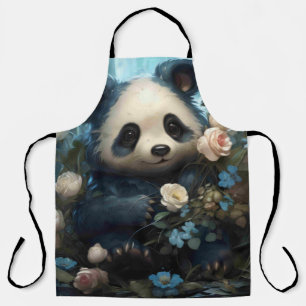 Gentle Panda Bear zwischen Dschungel-Rose Schürze