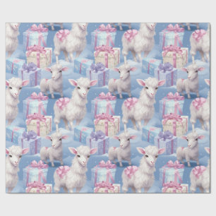 Gentle Pastel Lambs und Geschenke Geschenkpapier