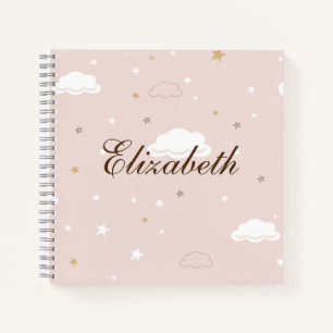 Gentle Pink Pattern Cloud Notizbuch