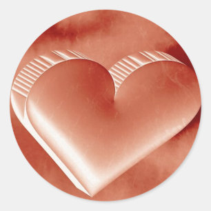 Gentle Red Valentine Day 3d Herz Runder Aufkleber