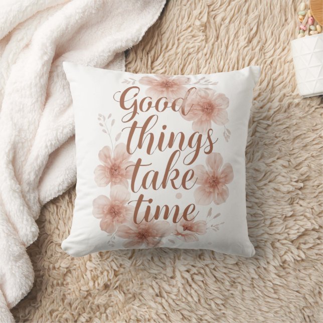 Gentle Reminder with Soft Florals Kissen (Decke)