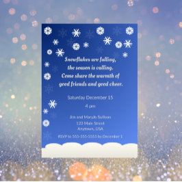 Gentle Snowflake Holiday Party Einladung
