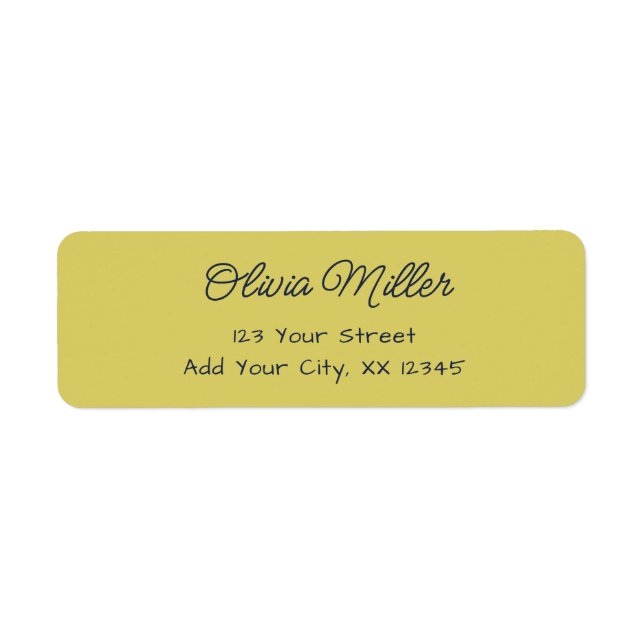 Gentle Warm Yellow - Modern Address Label (Vorne)