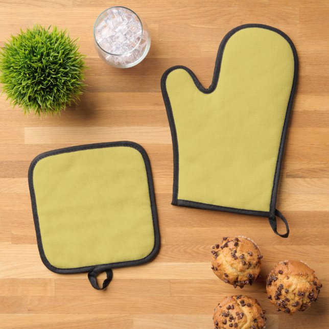 Gentle Warm Yellow Oven Mitt & Pot Holder Set (Oben Unten)