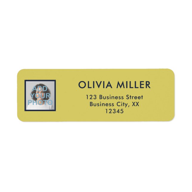 Gentle Warm Yellow - Photo Return Address Label (Vorne)