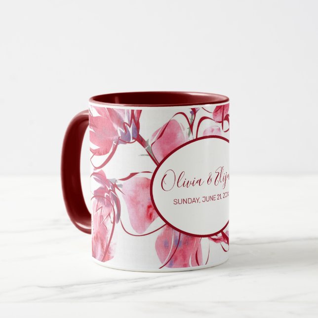 Gentle Watercolor Blume Tasse (Vorderseite Links)