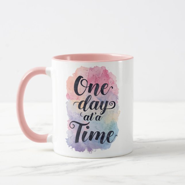 Gentle Watercolor Motivational Message Tasse (Links)