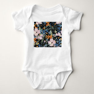 Gentle Watercolor: Rosa Blumenberries Baby Strampler