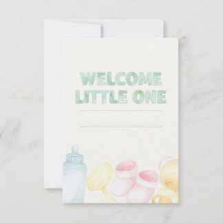 Gentle Watercolor Willkommen Kleine Kinderdusche Karte