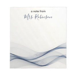 Gentle Wavy Lines Lehrer Bewertung Custom Notizblock