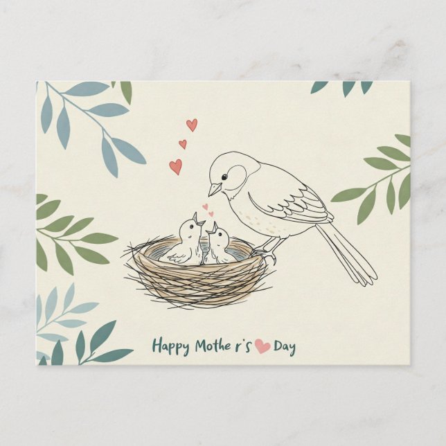 Gentle Wings: Eine Muttertagskarte Feiertagspostkarte (Vorderseite)