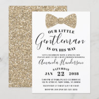 Gentleman Baby Shower Einladung, Imitate Gold