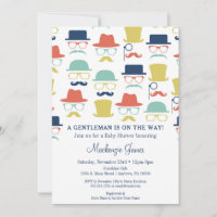 Gentleman Baby Shower Einladung Mustache Hats Ange