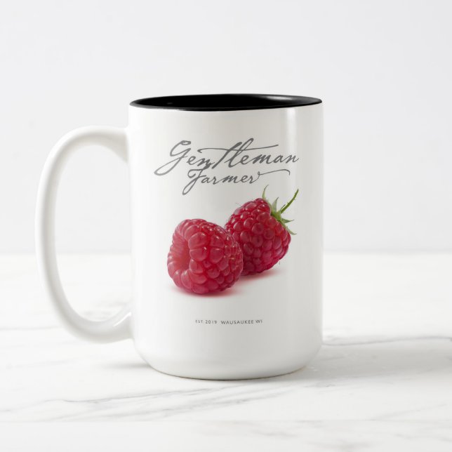 Gentleman Bauer 15 oz. Kaffee-Tasse (Himbeere) Zweifarbige Tasse (Links)
