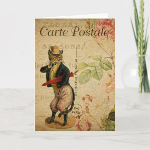 Gentleman Cat Vintage French Postcard Card Karte