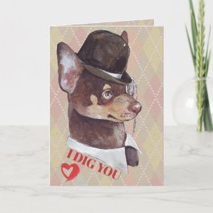 Gentleman Chihuahua Dog I Dig You Feiertagskarte