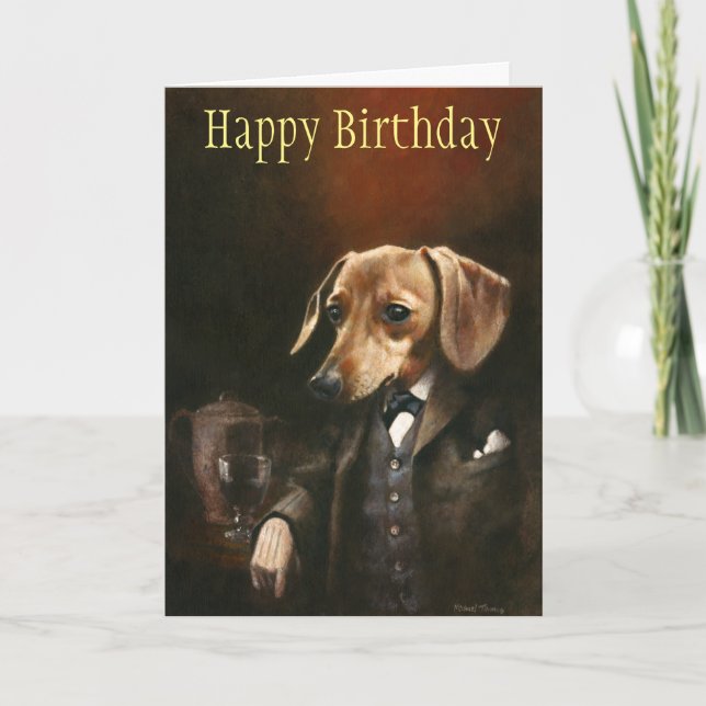 Gentleman Dackel Birthday Card Karte (Vorderseite)