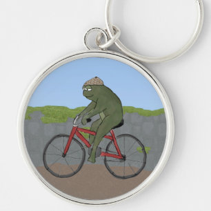 Gentleman Frog auf einem Fahrrad-Schlüsselanhänger Schlüsselanhänger