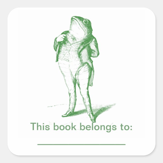Gentleman Frosch in Coat und Schwanz Buchzeichen Quadratischer Aufkleber (Vorderseite)