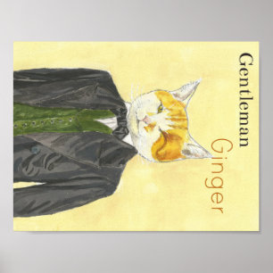Gentleman Ginger Cat Poster