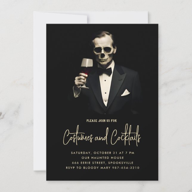 Gentleman Halloween Costume Party Einladung (Vorderseite)