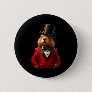 Gentleman Hut Frohen Tag des Murmeltieres 2025 Mur Button