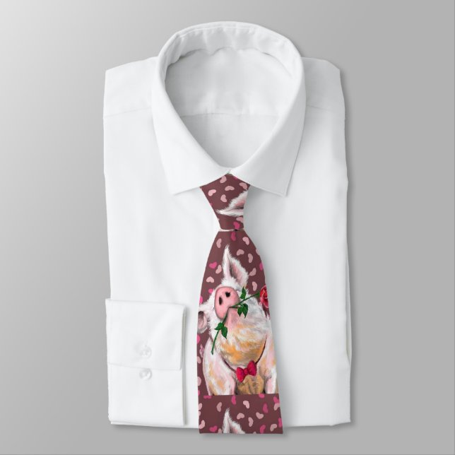 Gentleman Pig - Romantik - Funny Krawatte (Gebunden)