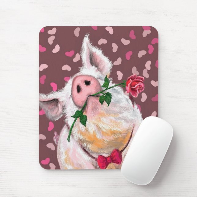 Gentleman Pig - Romantik - Funny Mousepad (Mit Mouse)
