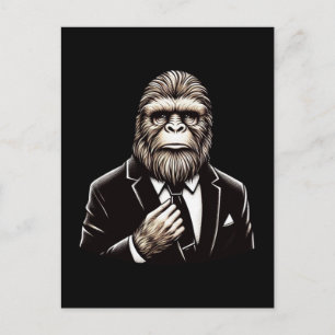 Gentleman Sasquatch - Funny Bigfoot Postkarte