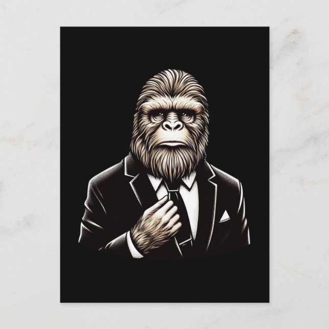 Gentleman Sasquatch - Funny Bigfoot Postkarte (Vorderseite)