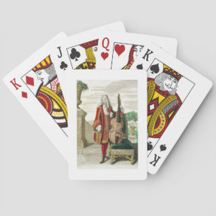 Gentleman spielte Cello, veröffentlicht c.1688-90 Spielkarten