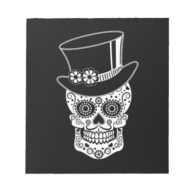 Gentleman Sugar Skull Notizblock (Vorderseite)