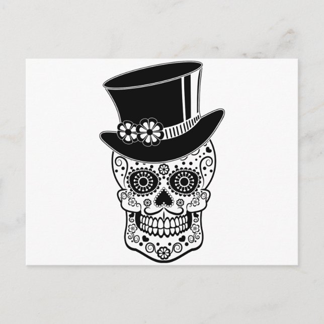 Gentleman Sugar Skull Postkarte (Vorderseite)
