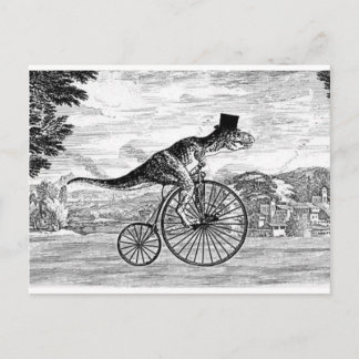 Gentleman T-Rex' Sonntagsritt Postkarte