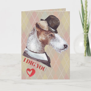 Gentleman Terrier Dog I Dig You Feiertagskarte
