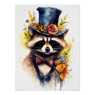 Gentleman Waschbär Poster