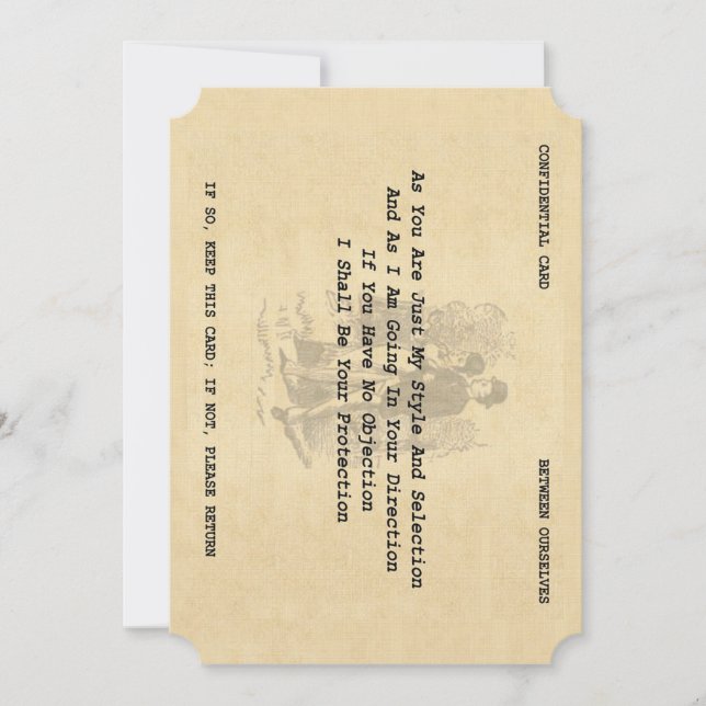 Gentleman's Flirtkarte (Stufe 5 x 7") (Vorderseite)